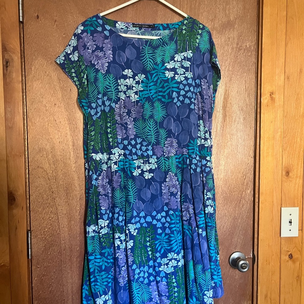 Gudrun Sjoden medium Floral Blue and Green Dress